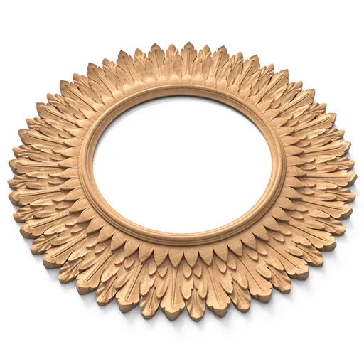 Wall-mounted Sun frame mirror from beech